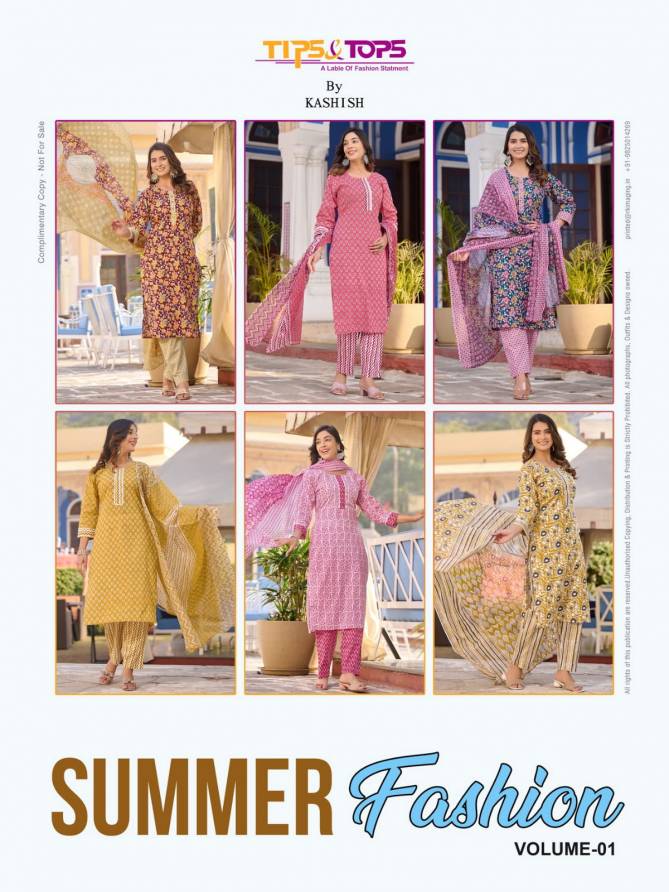 Summer Fashion Vol 1 Tips And Tops Cotton Printed Readymade Suits Wholesale Shop In Surat